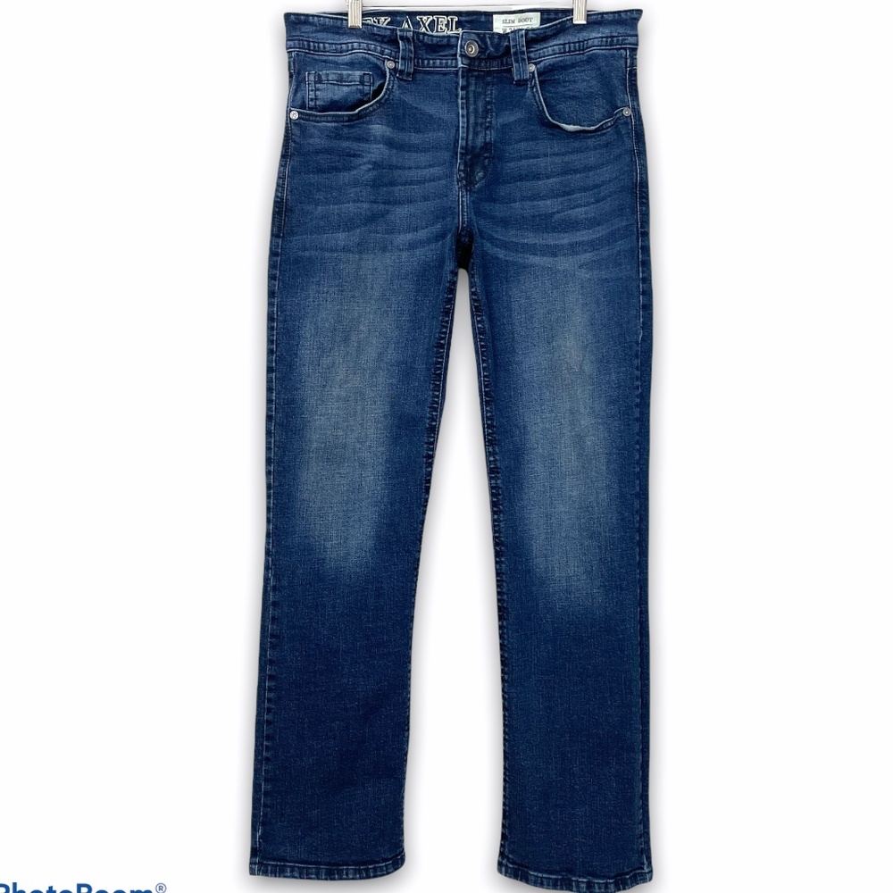 TTK Axel Slim Boot Mens Blue Jeans Dark Wash 34x31